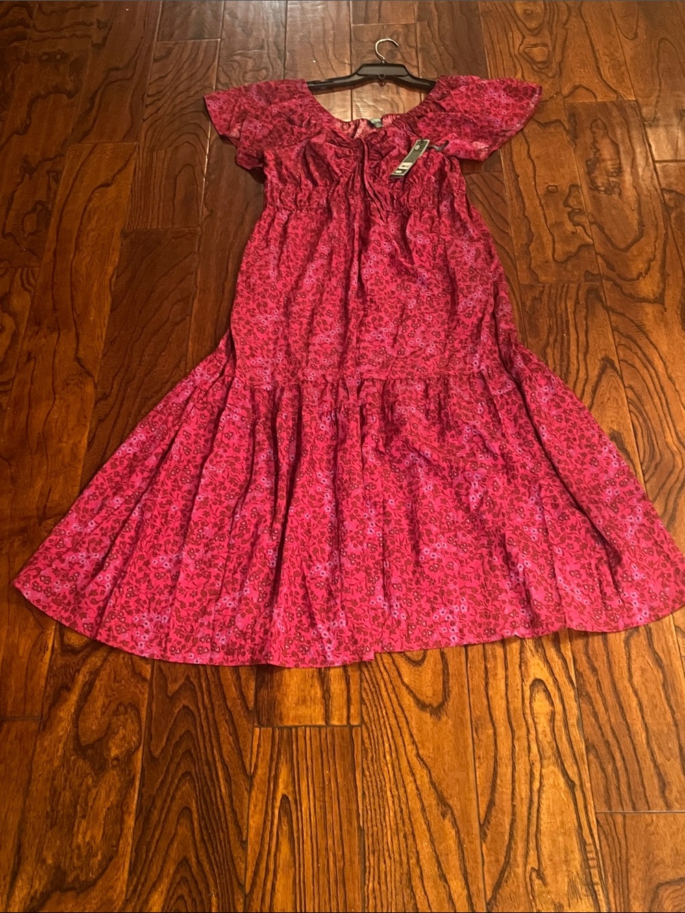 Terra & Sky Fuchsia & Pink Floral Tiered Dress